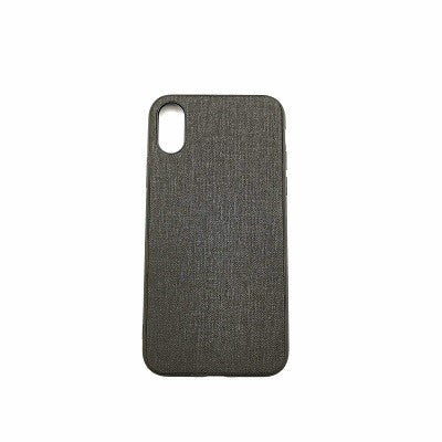 iPhone XR Silikon Stoff Leder Hülle Schwarz