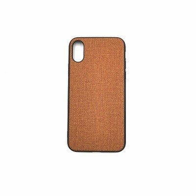 iPhone X, XS Silikon Stoff Leder Hülle Braun