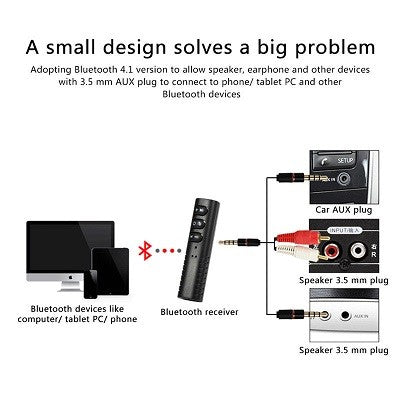 Auto Mini Audio Receiver Bluetooth 4,1 Konverter 3,5 mm