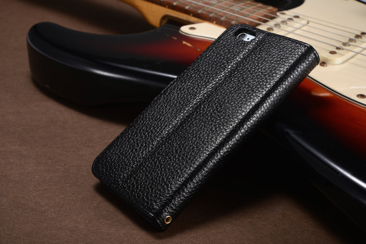 Schwarz Echt Leder Kreditkarte Etui iPhone 6 4,7