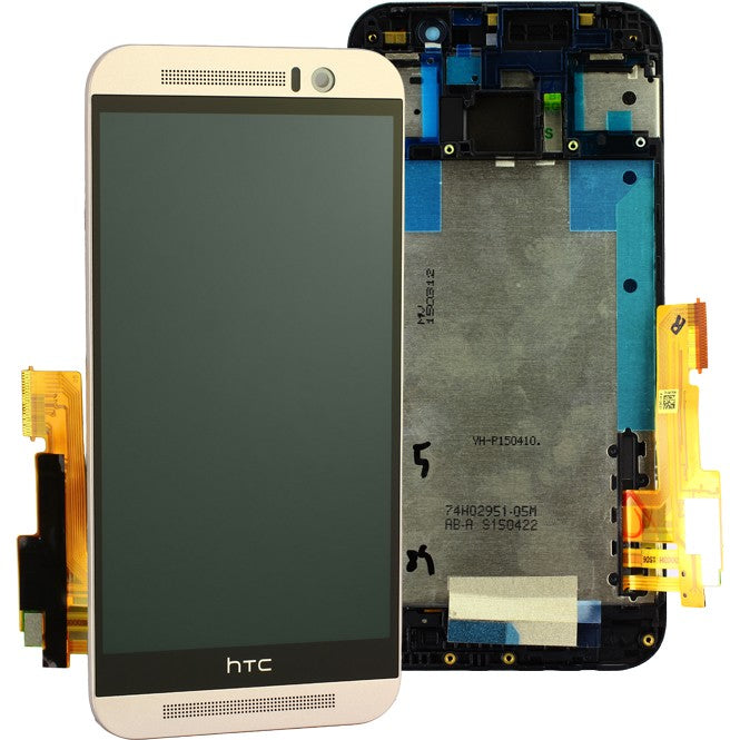 HTC One M9 LCD Komplett Einheit, inkl Displayrahmen Silber