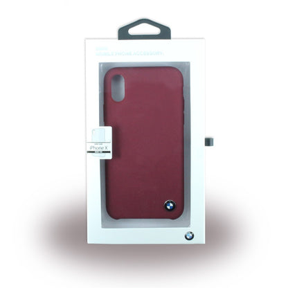 BMW - Signature - Apple iPhone X Burgundy Silikon Cover Case