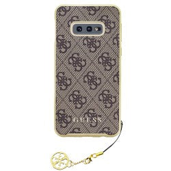Guess Charms Hard Case 4G für Samsung G970F Galaxy S10e Braun