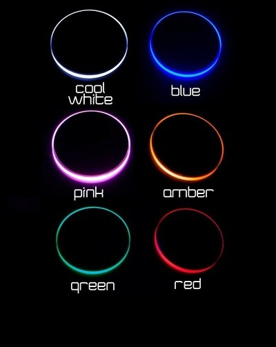 2 LED Cup Holder Halter Matte Pad Auto Flasche Audi
