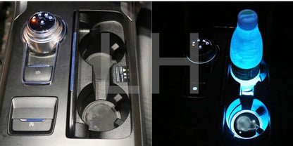 2 LED Cup Holder Halter Matte Pad Auto Flasche BMW