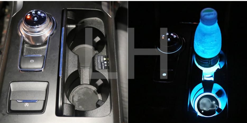 2 LED Cup Holder Halter Matte Pad Auto Flasche BMW