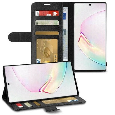 Schutzhülle Samsung Galaxy Note 10 Tasche Flip Book Case Schwarz