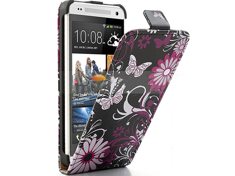 Butterfly Schmetterling Flip Leder Etui HTC One M4 (M7 mini)