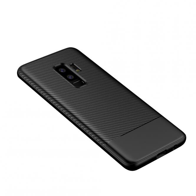 TPU Schutzhülle Carbon Design Schwarz für Samsung Galaxy S9