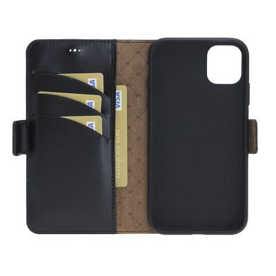 Bouletta Echt Leder iPhone 11 Book Wallet Schwarz