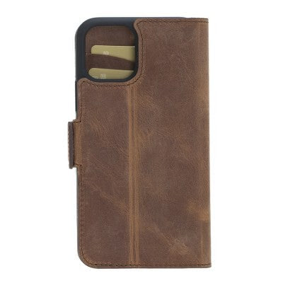 Bouletta Echt Leder iPhone 11 Book Wallet Antik Braun