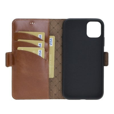 Bouletta Echt Leder iPhone 11 Book Wallet Braun