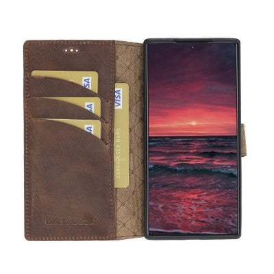 Bouletta Echt Leder Galaxy Note 10 Book Wallet Antik Braun