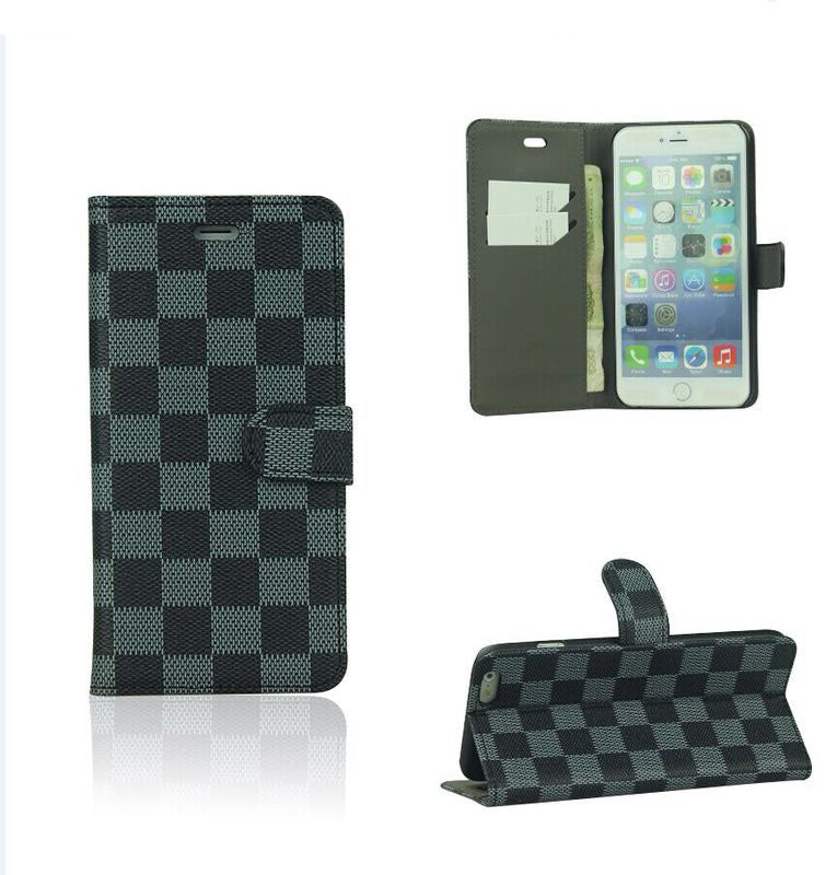 Schwarz PU Leder Kreditkarte Etui iPhone 6 4,7