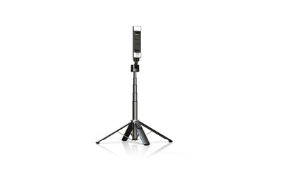 Rixus RXSF08 Aluminium Selfie Stick mit Doppel-LED-Licht und Bluetooth Fernbedienung – Schwarz