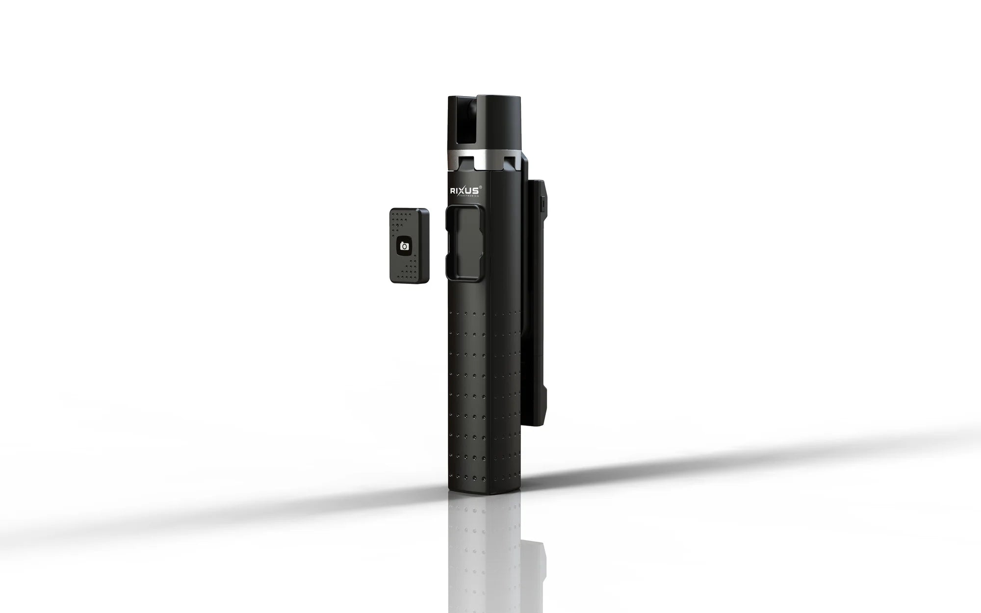 Rixus RXSF08 Aluminium Selfie Stick mit Doppel-LED-Licht und Bluetooth Fernbedienung – Schwarz