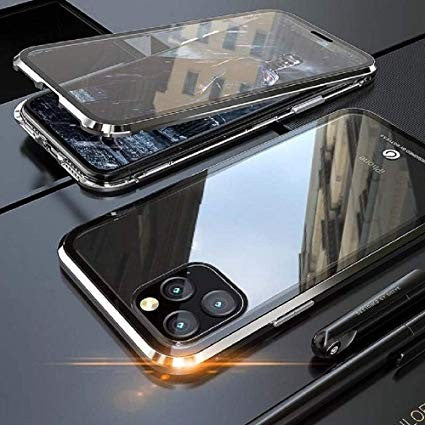 360° Magnet Cover Hülle iPhone 11 Pro Max Silber