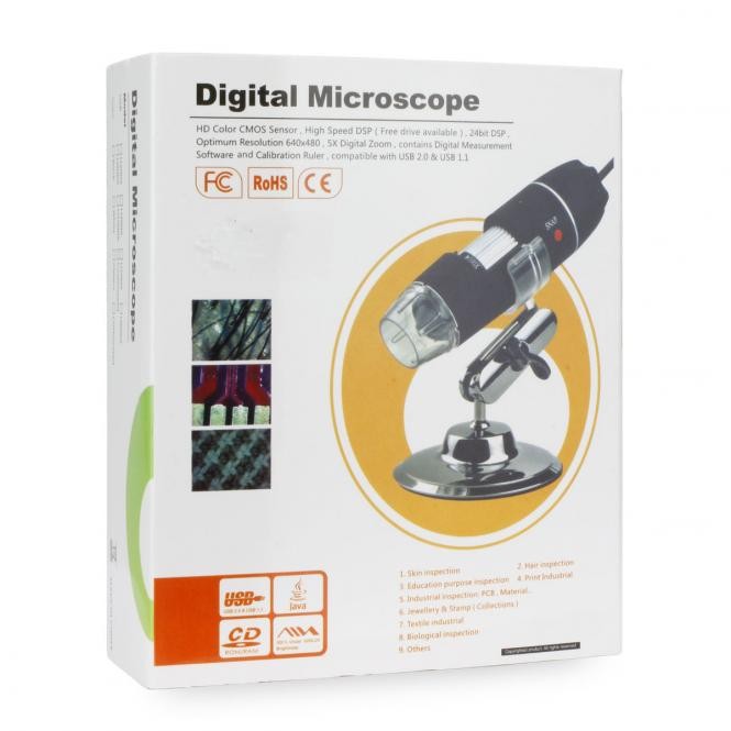 Digital HD Microscope 5x Digital Zoom USB LED Light Adjustable