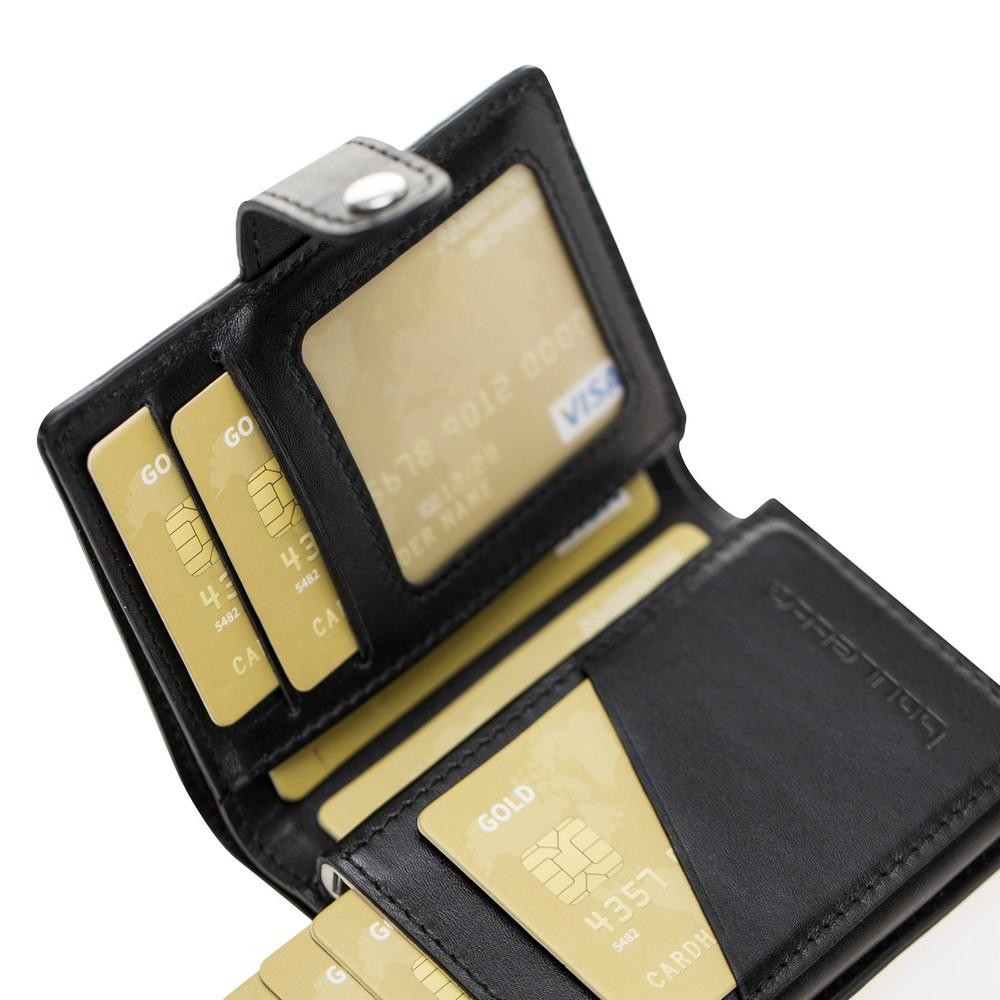 Bouletta Palermo Kreditkarten Leder Etui Geldbörse mit Kartenauswurf-Mechanismus (RFID Schutz) - Schwarz