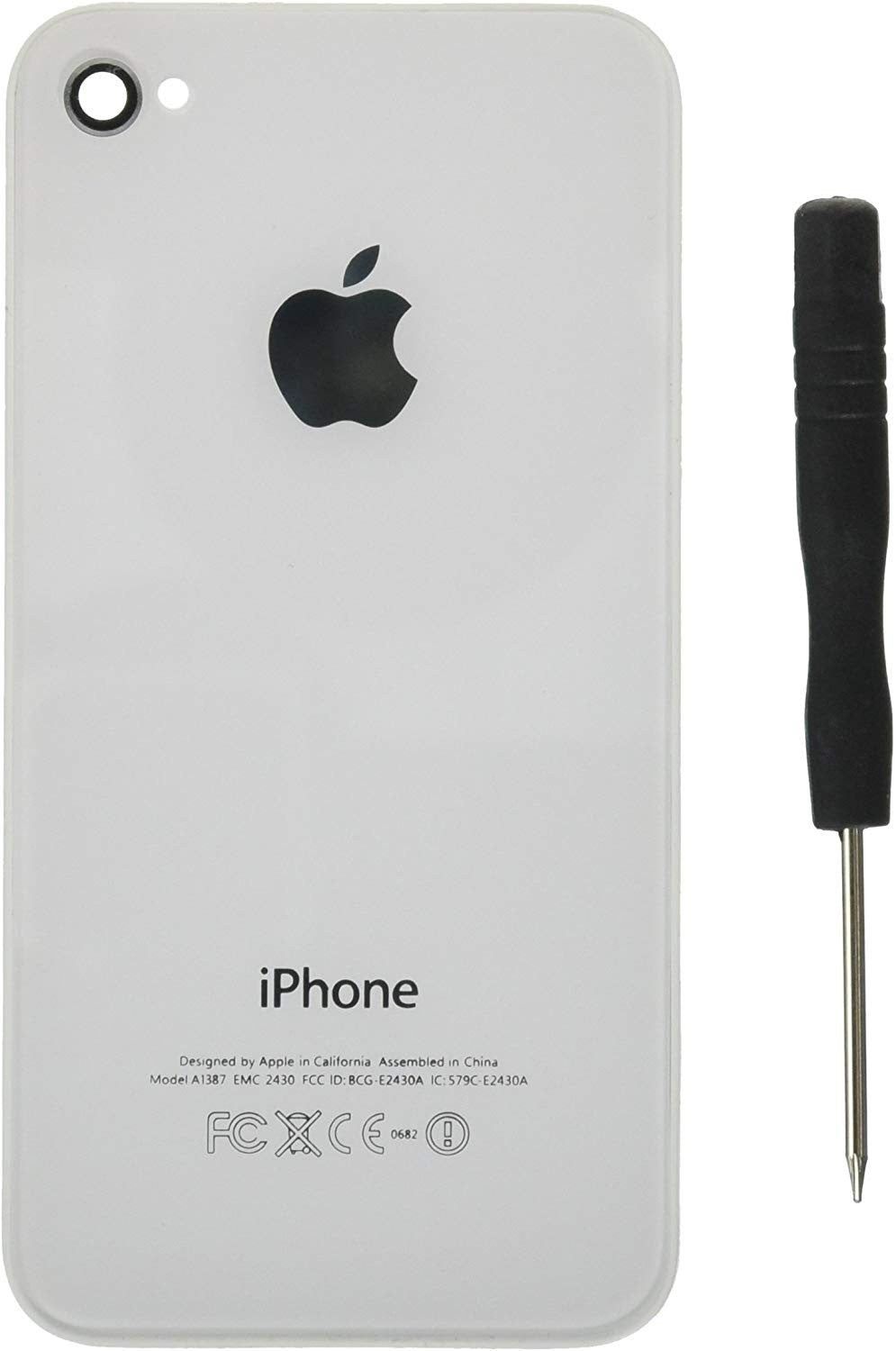 Weiss Echt Glas Backcover Akkudeckel iPhone 4S