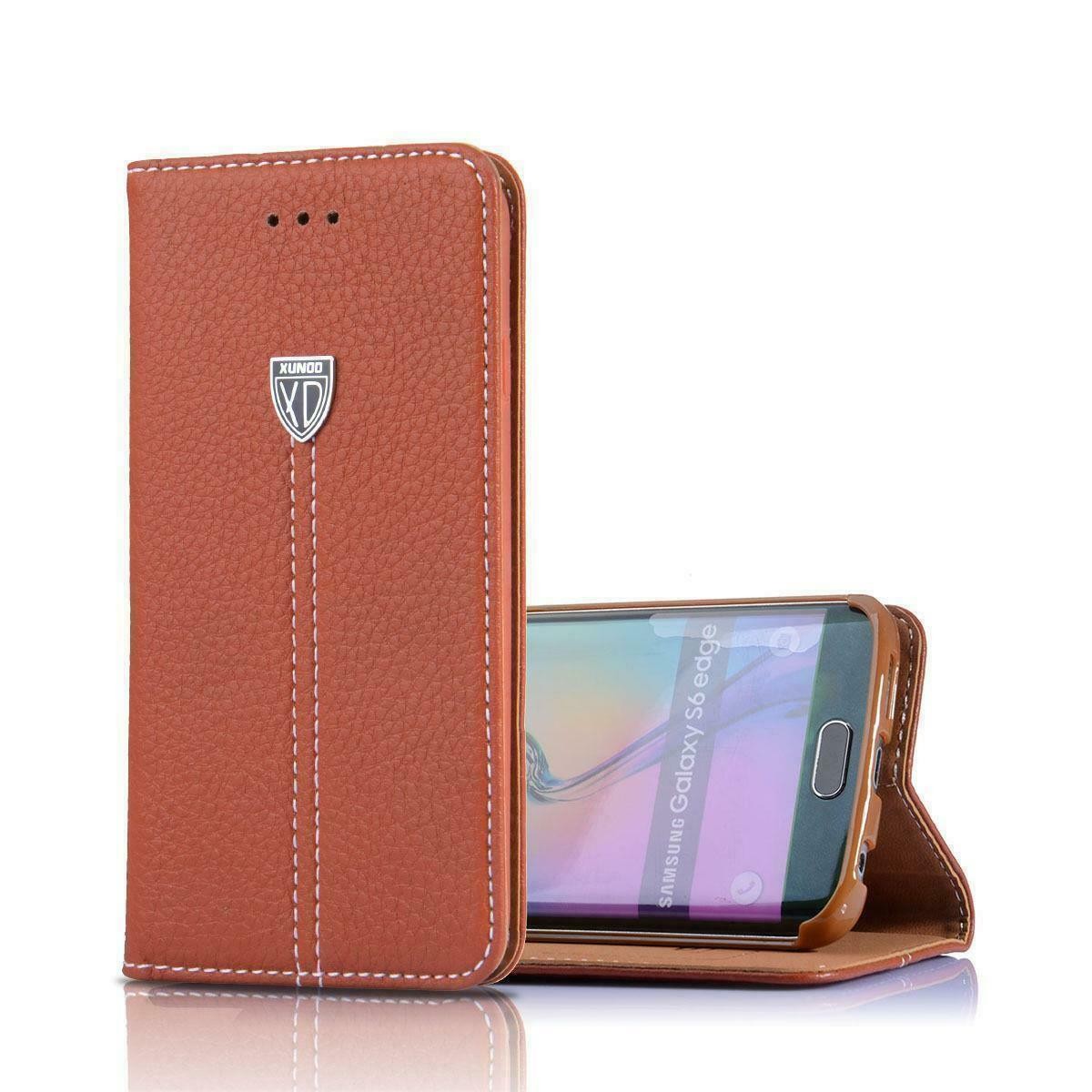 Braun Edel Leder Etui Galaxy S8