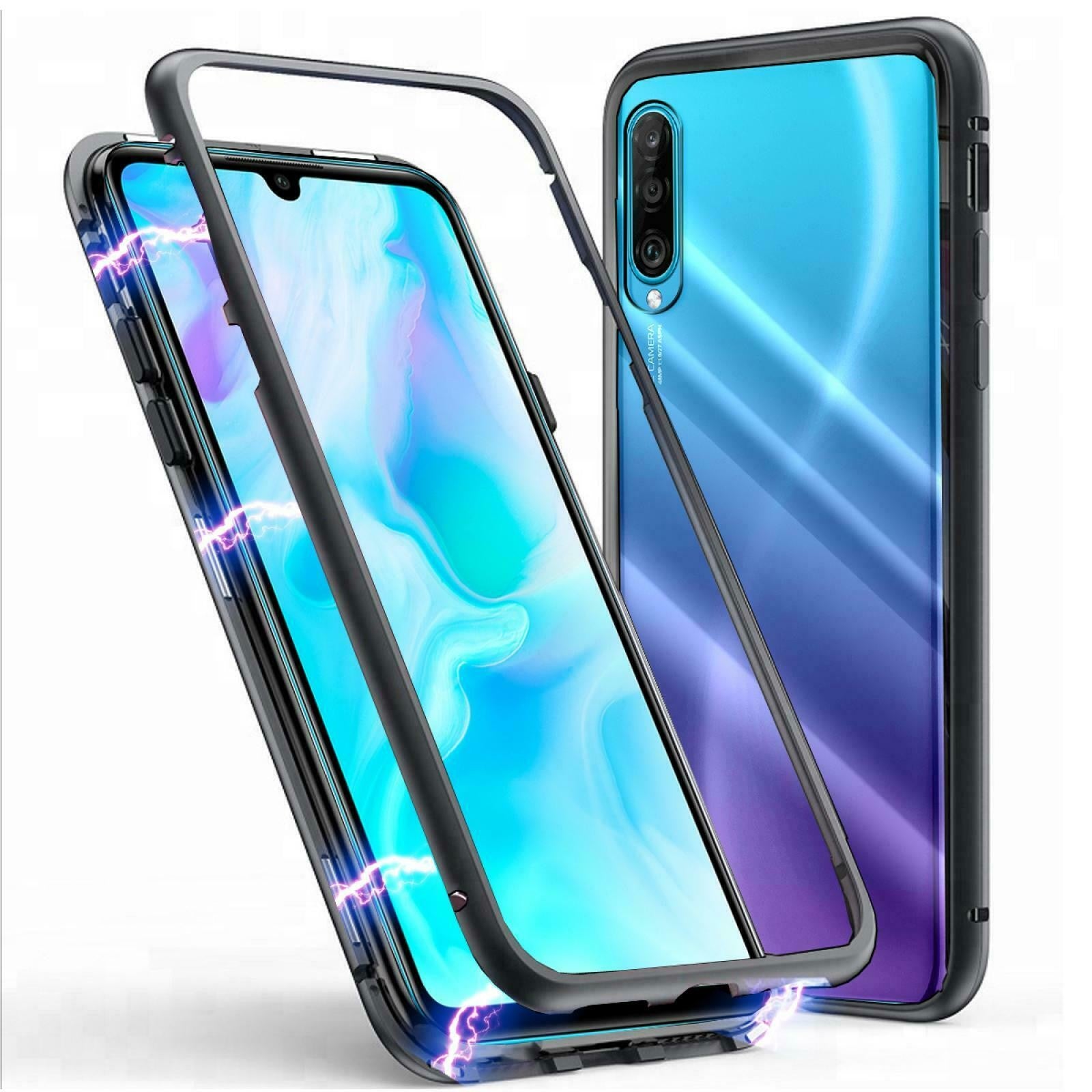 360°  Magnet Cover Hülle für Huawei P30 Pro Schwarz