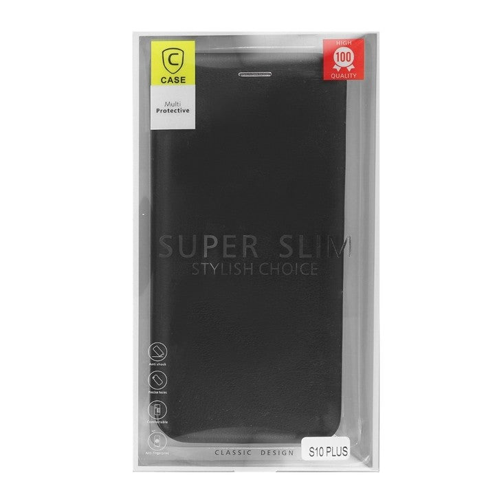 Samsung Galaxy S10 Plus Leder Hülle Etui Schwarz