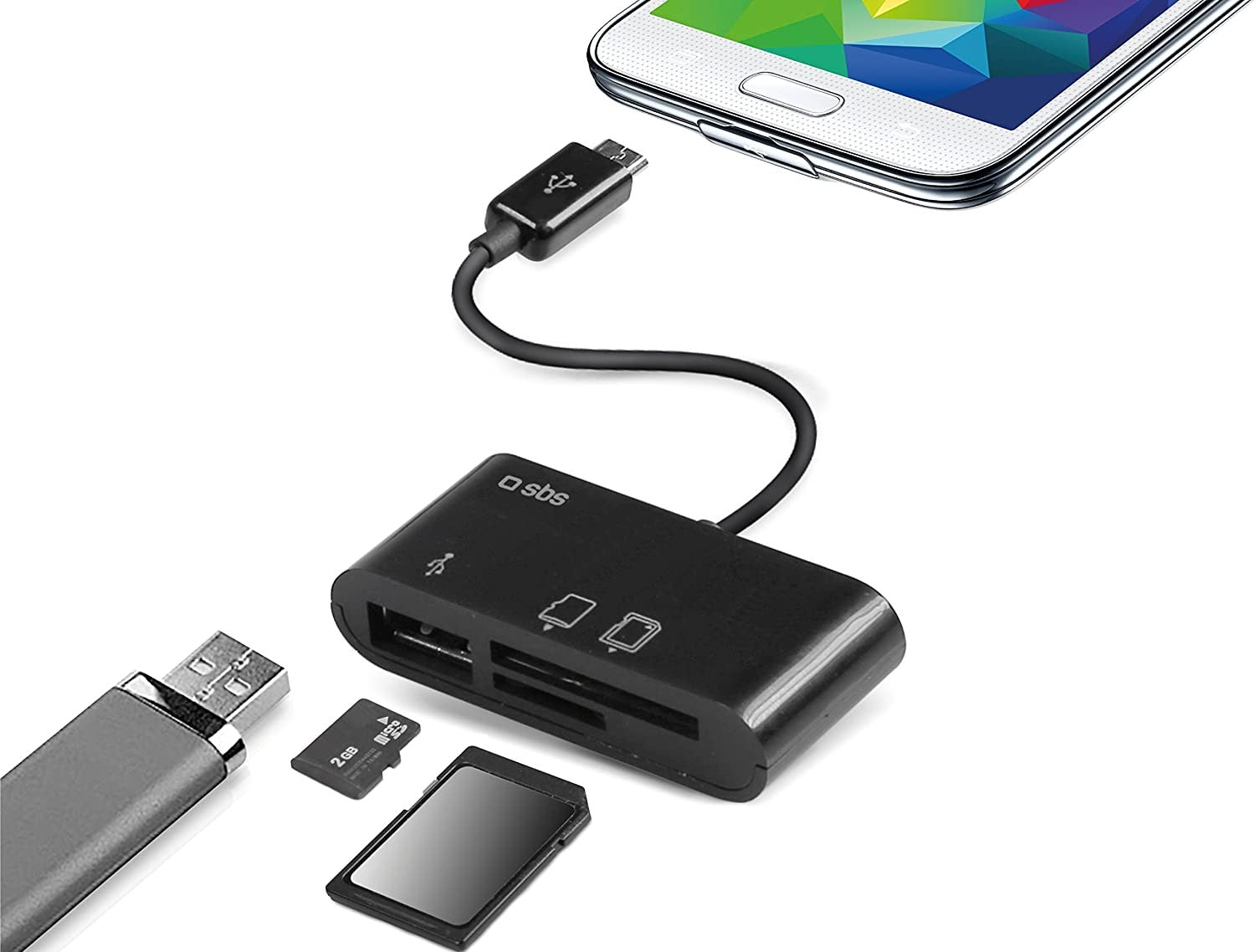 SBS Kabel OTG und Card Reader für Tablet und Smartphone