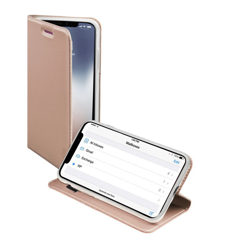 SBS BOOK CASE MIT STÄNDERFUNKTION FÜR IPHONE XS/X Rosegold