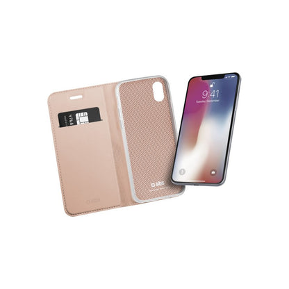 SBS BOOK CASE MIT STÄNDERFUNKTION FÜR IPHONE XS/X Rosegold