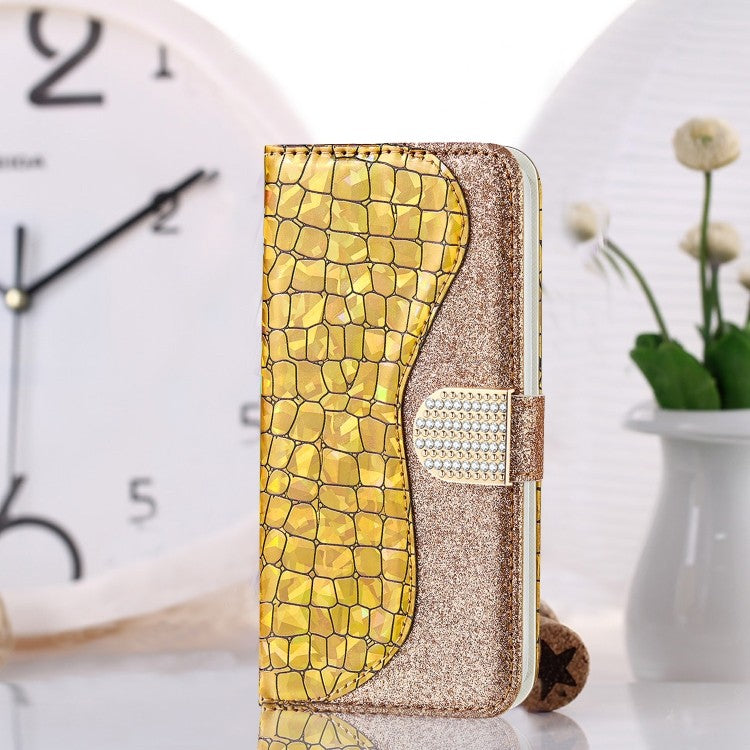 Bling Glitzer Book Wallet ID Case Hülle für Samsung Galaxy  s20 Gold