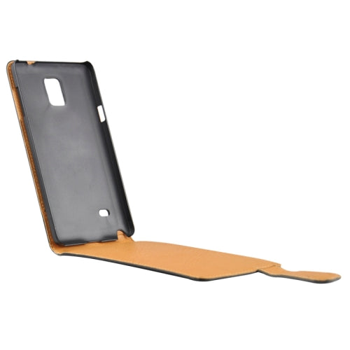 Schwarz Flip Leder Etui Tasche Note 4