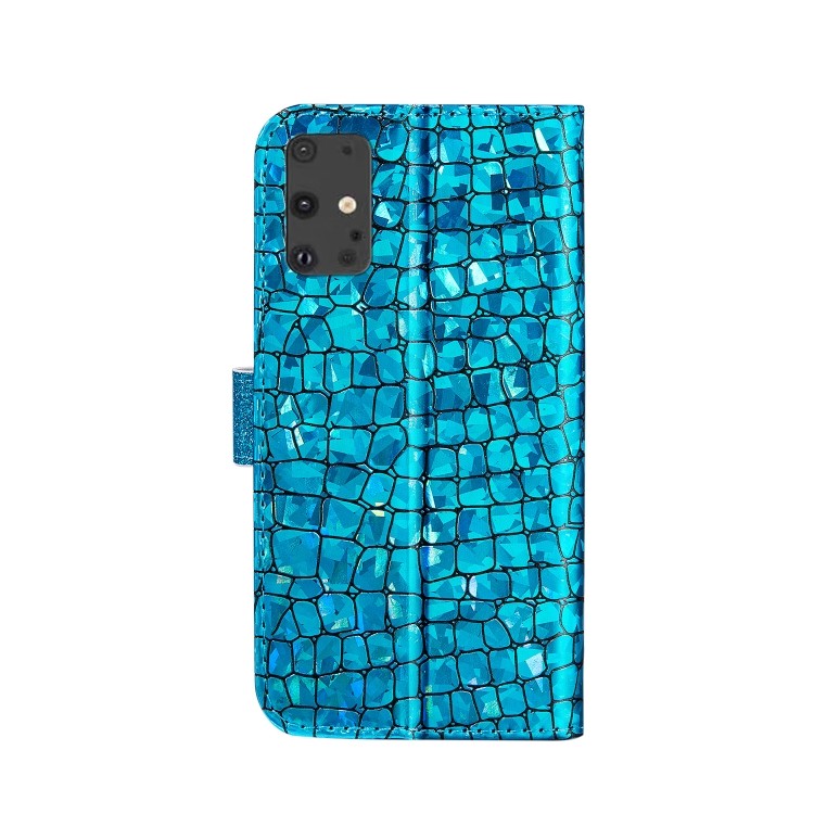 Bling Glitzer Book Wallet ID Case Hülle für Samsung Galaxy S20 Silber