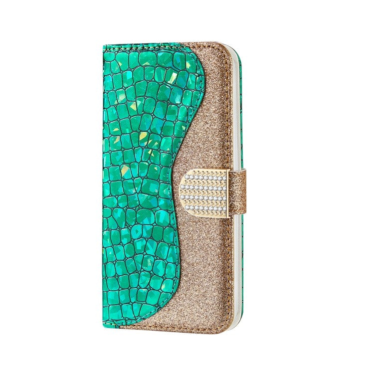 Bling Glitzer Book Wallet ID Case Hülle für Samsung Galaxy S20 Grün