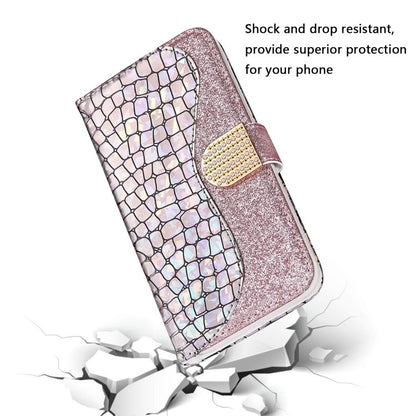 Bling Glitzer Book Wallet ID Case Hülle für Samsung Galaxy S20 Silber