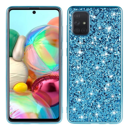 Samsung Galaxy A51 Bling Glitzer Schutzhülle Case Cover Blau