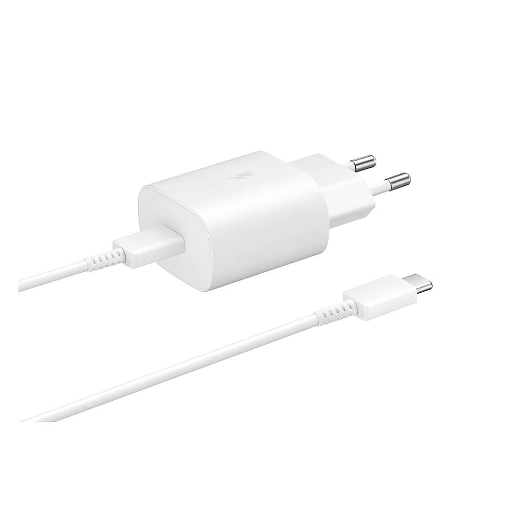 Samsung - (1m) AFC Schnell Ladegerät (3A/25W) + USB C auf USB C Ladekabel (EP-TA800XWEGWW) - Weiss
