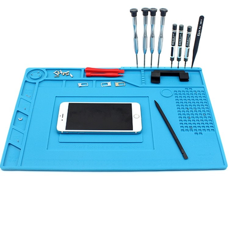Antistatisch Magnet Silikon Reparatur Arbeitsmatte Handy Lötmatte Unterlage BLAU