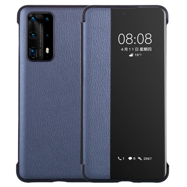 Smart Sleep / Wake Up PU Leder Flip Hülle Ultra Slim Schutzhülle für Huawei P40 Pro Blau