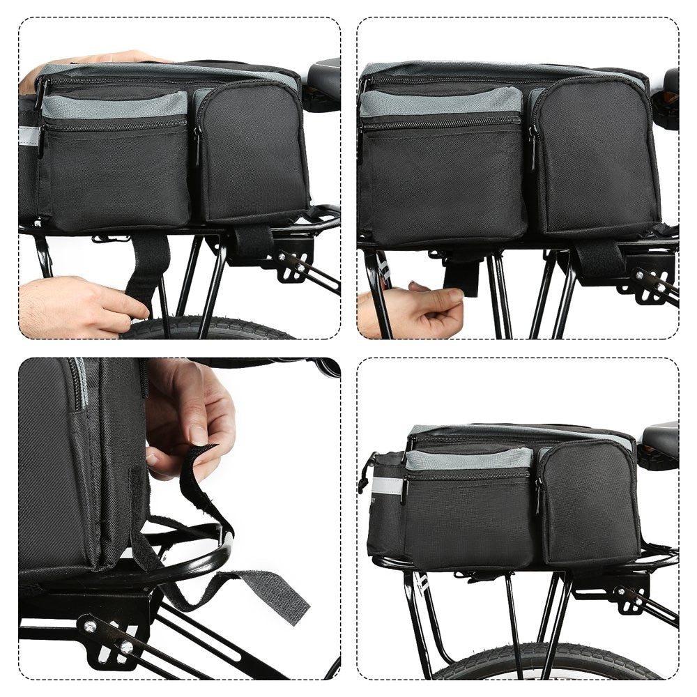 Fahrradtasche Gepäcktasche Gepäckträger Tasche mit Schulterriemen 6L schwarz