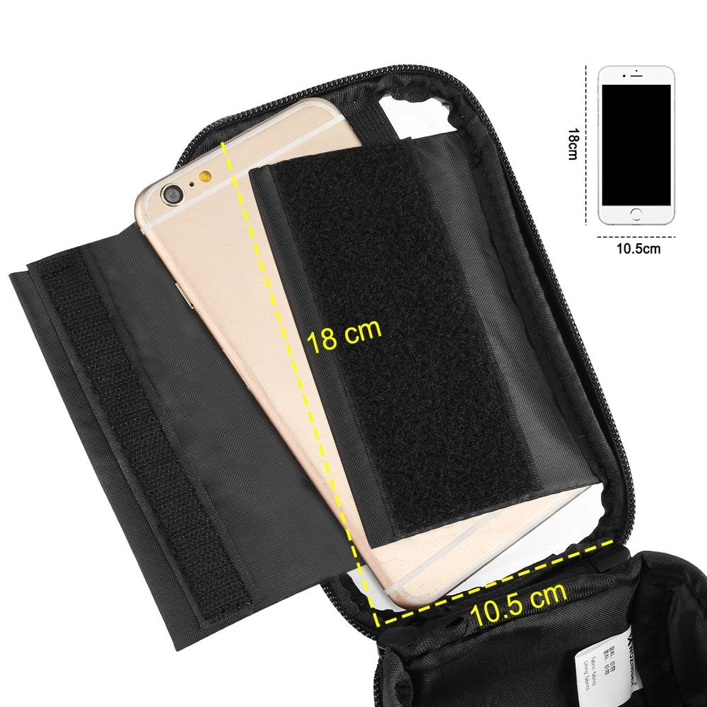 Fahrradtasche, Rahmentasche,Handyhalterung für Smartphones max 6,5 Zoll 0,9L schwarz