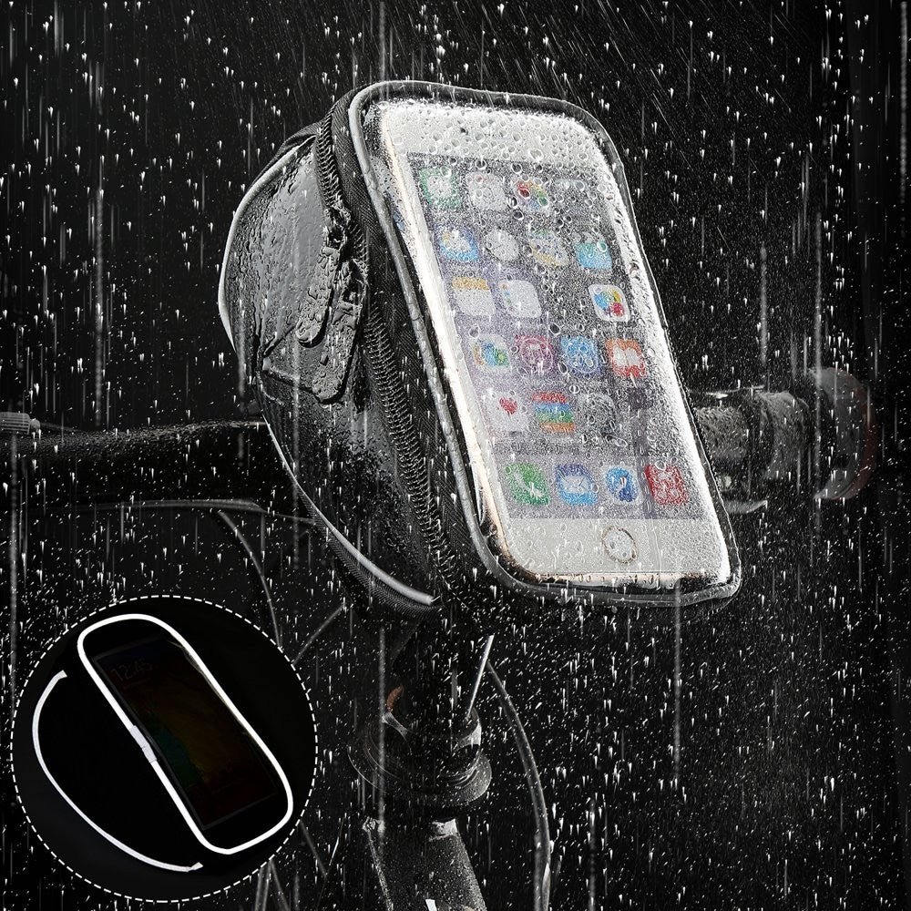 Fahrradtasche, Rahmentasche,Handyhalterung für Smartphones max 6,5 Zoll 0,9L schwarz