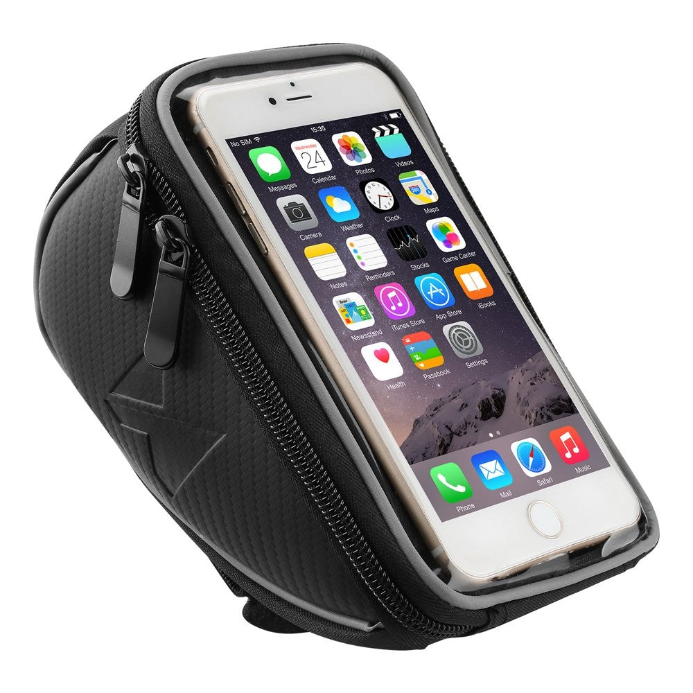 Fahrradtasche, Rahmentasche,Handyhalterung für Smartphones max 6,5 Zoll 0,9L schwarz