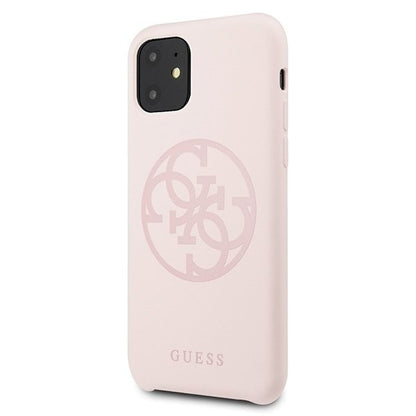 Guess - 4G Silicon Collection Print Logo Case - Apple iPhone 11 - Hellpink - Hard Cover - Schutzhülle