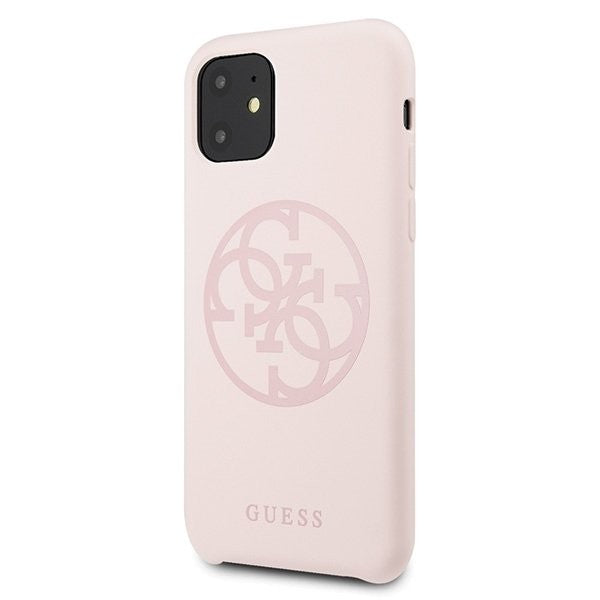 Guess - 4G Silicon Collection Print Logo Case - Apple iPhone 11 - Hellpink - Hard Cover - Schutzhülle