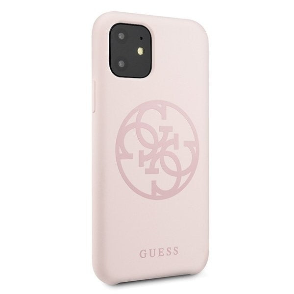 Guess - 4G Silicon Collection Print Logo Case - Apple iPhone 11 - Hellpink - Hard Cover - Schutzhülle