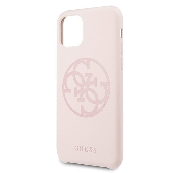 Guess - 4G Silicon Collection Print Logo Case - Apple iPhone 11 - Hellpink - Hard Cover - Schutzhülle