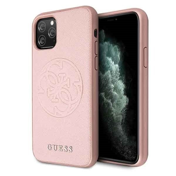 Guess Hard Case  Saffiano 4G Circle Logo für Iphone 11 Pro Pink