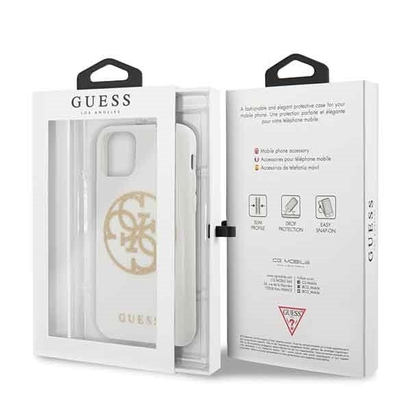 Guess Silikon Case   4G Circle Logo für Iphone 11 Pro Weiss
