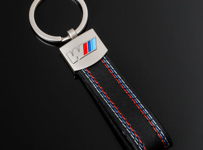 BMW M Power  Schlüsselanhänger Leder Schwarz (Auf Wunsch mit Gravur)